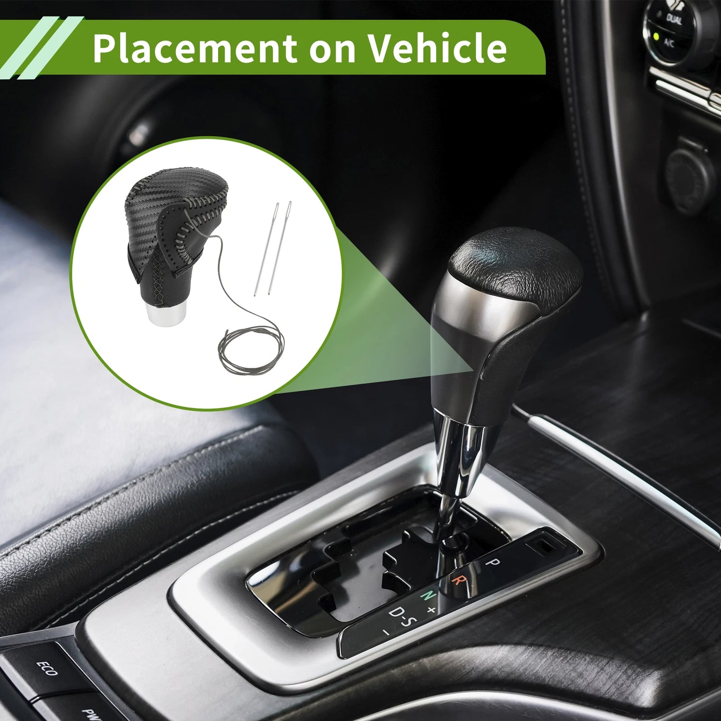 Gear Shift Knob Cover for Toyota CH-R (2018–2022) Black Carbon Fiber
