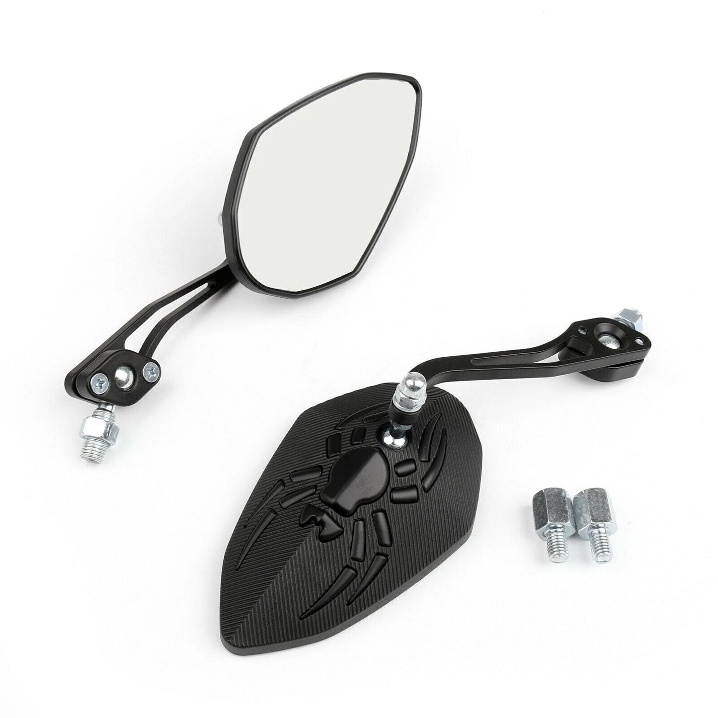 Pair of 8/10mm Black Rear View Side Mirrors for Motorcycle/Bicycle