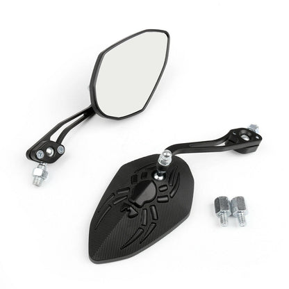 Pair of 8/10mm Black Rear View Side Mirrors for Motorcycle/Bicycle