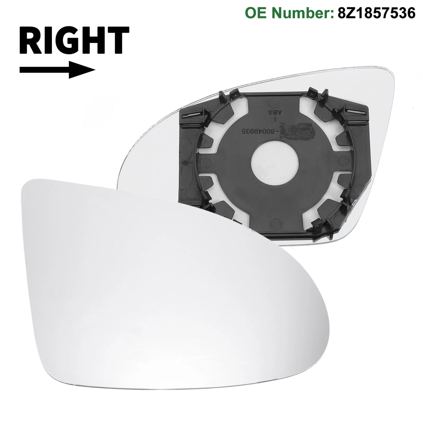 Convex Right Side Mirror Glass Replacement for Audi A2 (2000–2005)