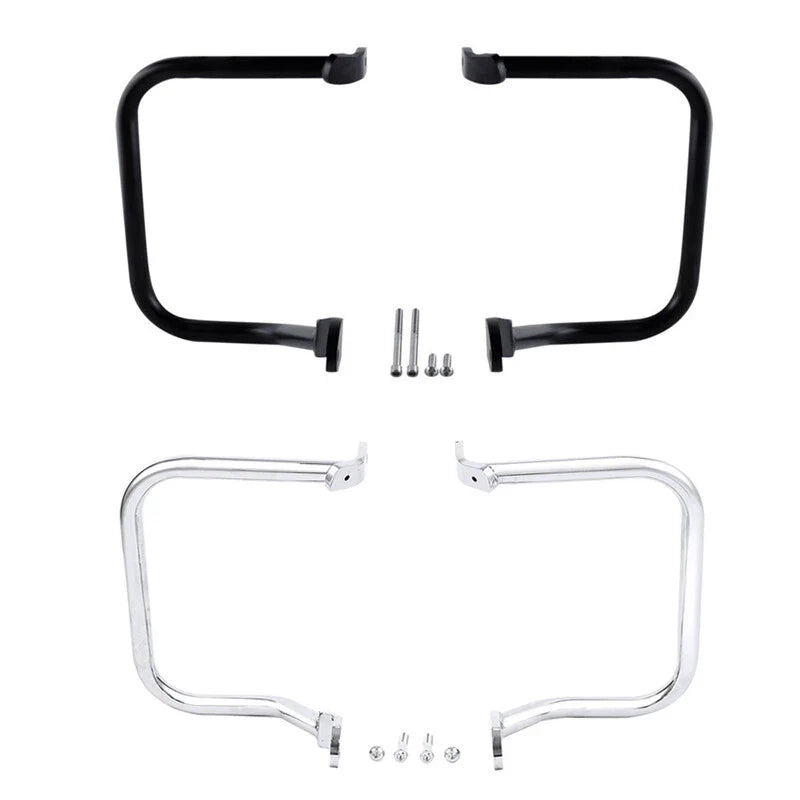 Chrome/Black Saddlebag Guard Rail Crash Bar for Harley FLST FLSTC (2000-2017)