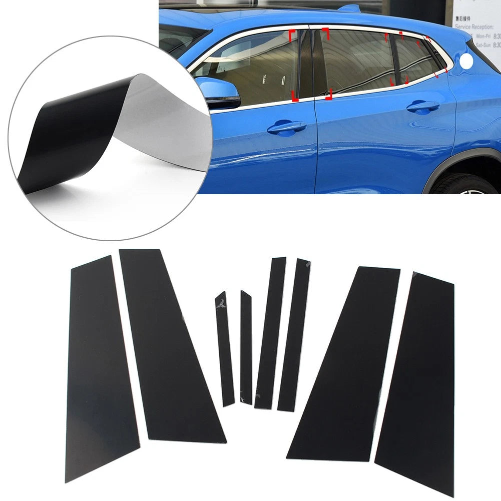 8X Window Pillar Post Cover Trim Bright Black for BMW X2 F39 (2018–2021)