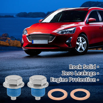 Set of 2 M16x1.5 Copper Oil Drain Plug with Gasket for Car Motorcycle