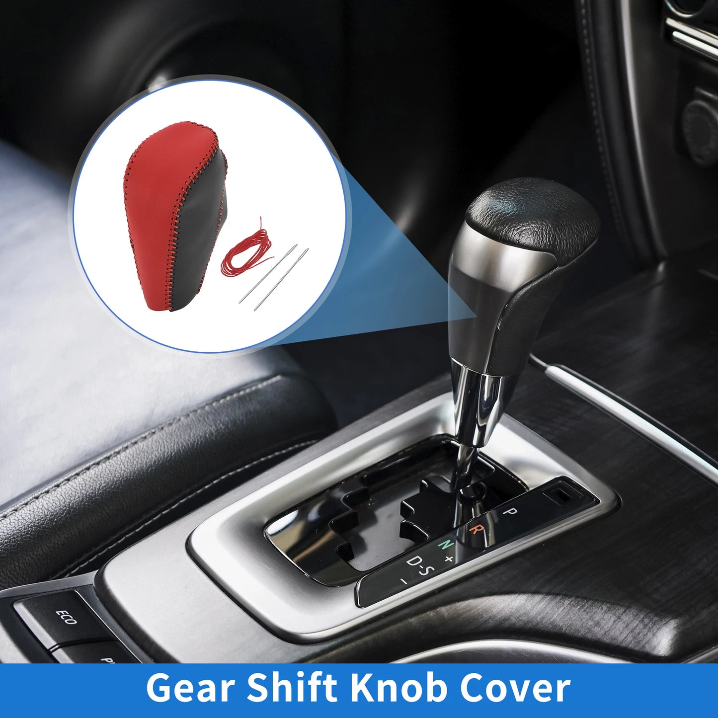 1 Pc Gear Shift Knob Cover for Chevrolet Cruze (2011–2015) Red Black