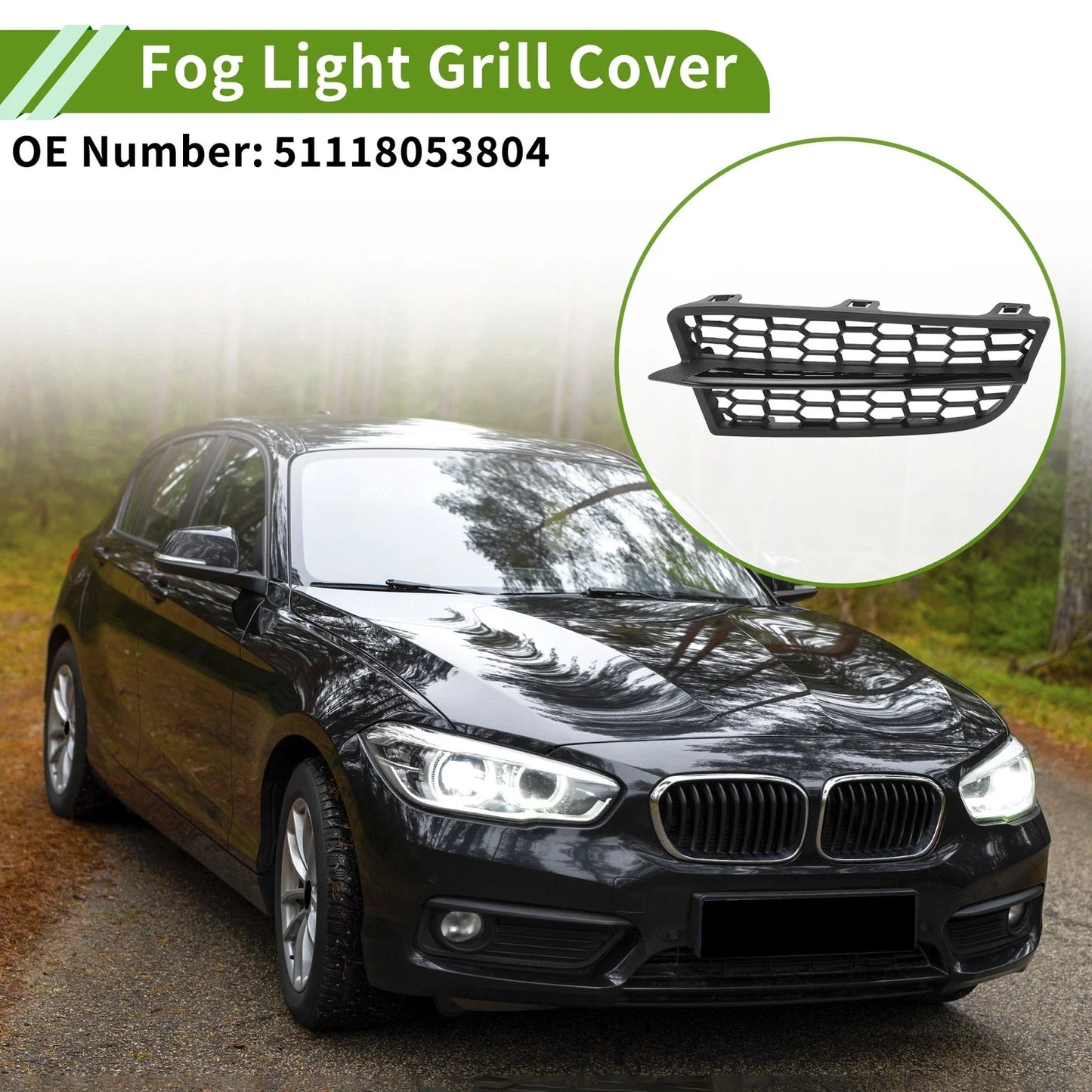 1 x Front Right Fog Light Grill for BMW 1-Series (2011-2015)