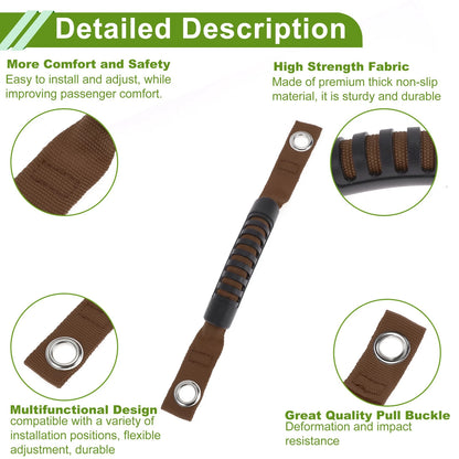 Roll Bar Grab Handles for Jeep Wrangler (2018–2027) Black Brown