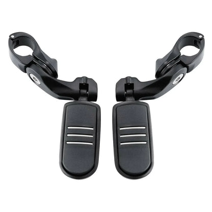 1-1/4" Matte Black Short Angled Highway Bar Footpeg Clamps for Car Model
