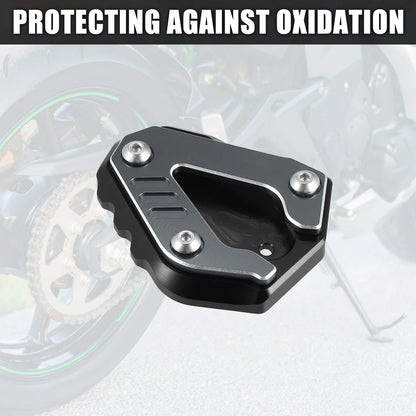 Set Aluminum Alloy Motorcycle Kickstand Pad for BMW S1000RR Titanium Tone