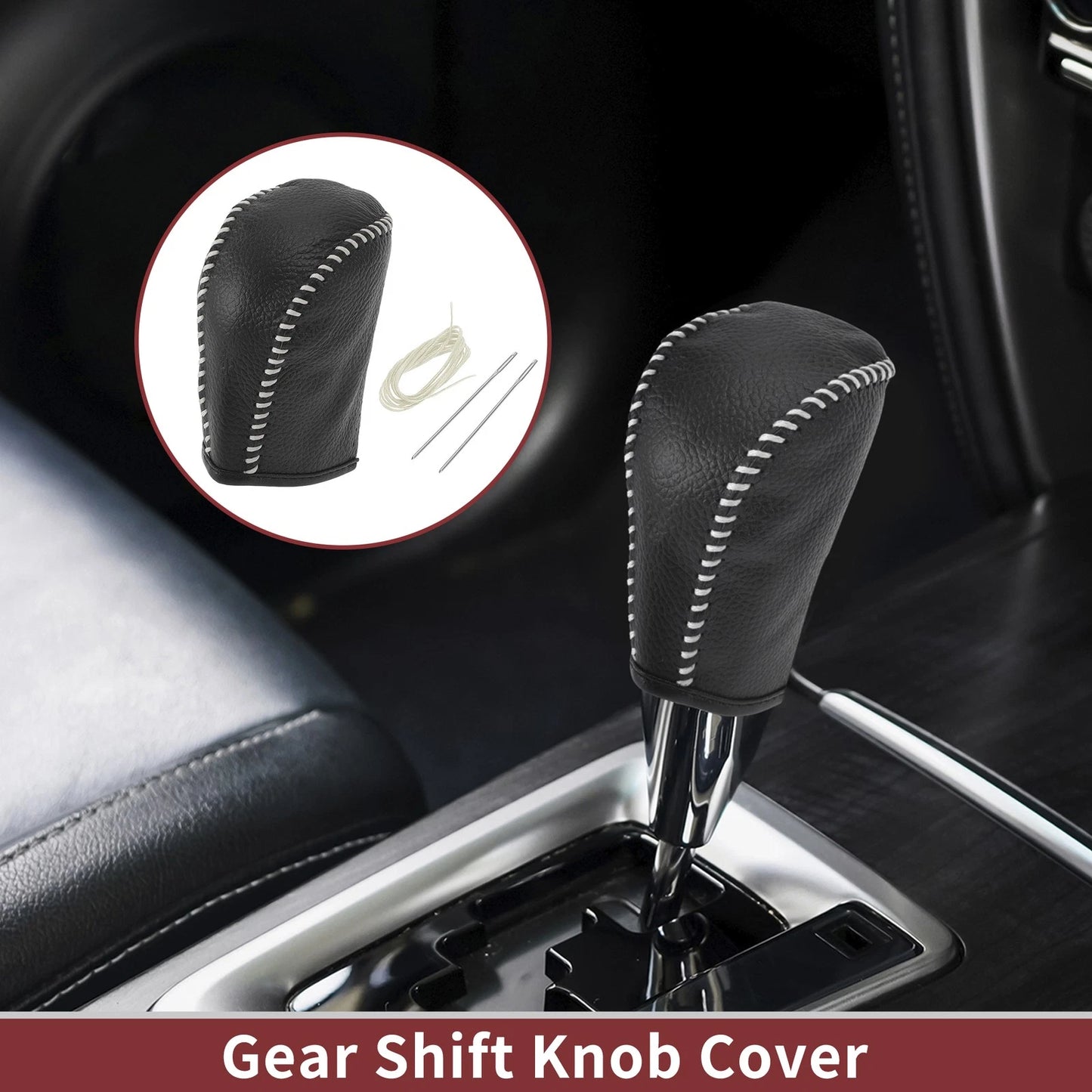 1 Pc Gear Shift Knob Cover for Subaru Forester (2006–2012) Faux Leather