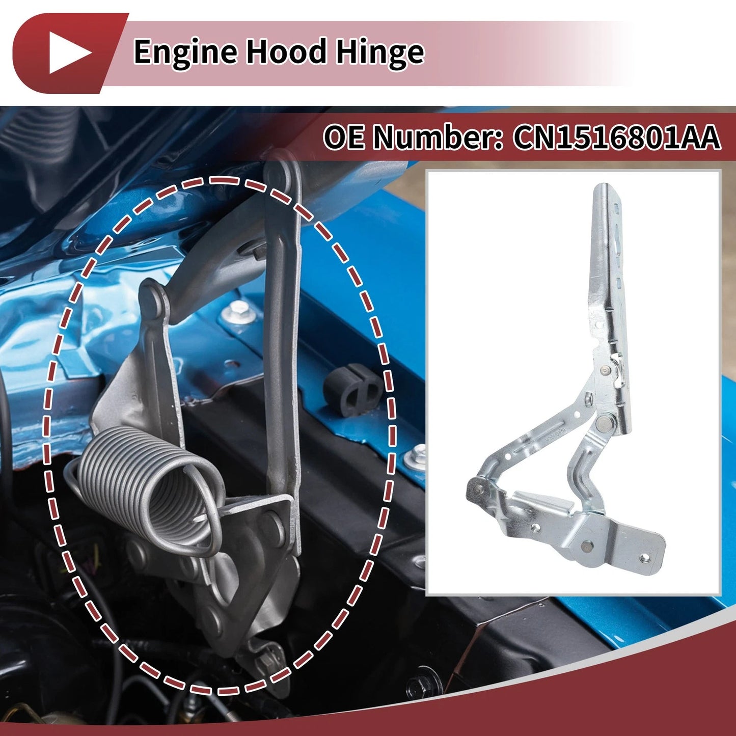 Hood Hinge for Ford Ecosport (2013–2016) Left Side, 1 pcs