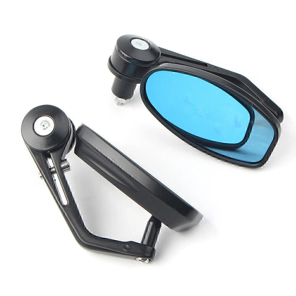 7/8" Aluminum Rear View Side Mirrors for Motorcycle - Black
