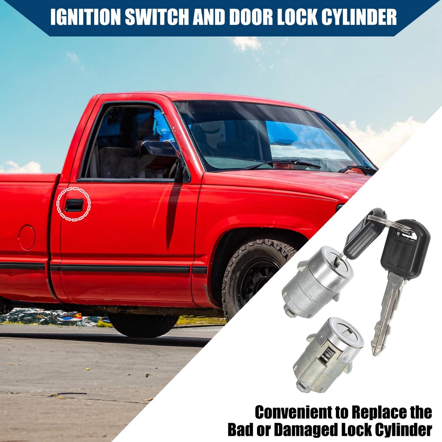 Ignition Switch Door Lock Cylinder Uncoded for Chevy GMC (No.704600/15298924)
