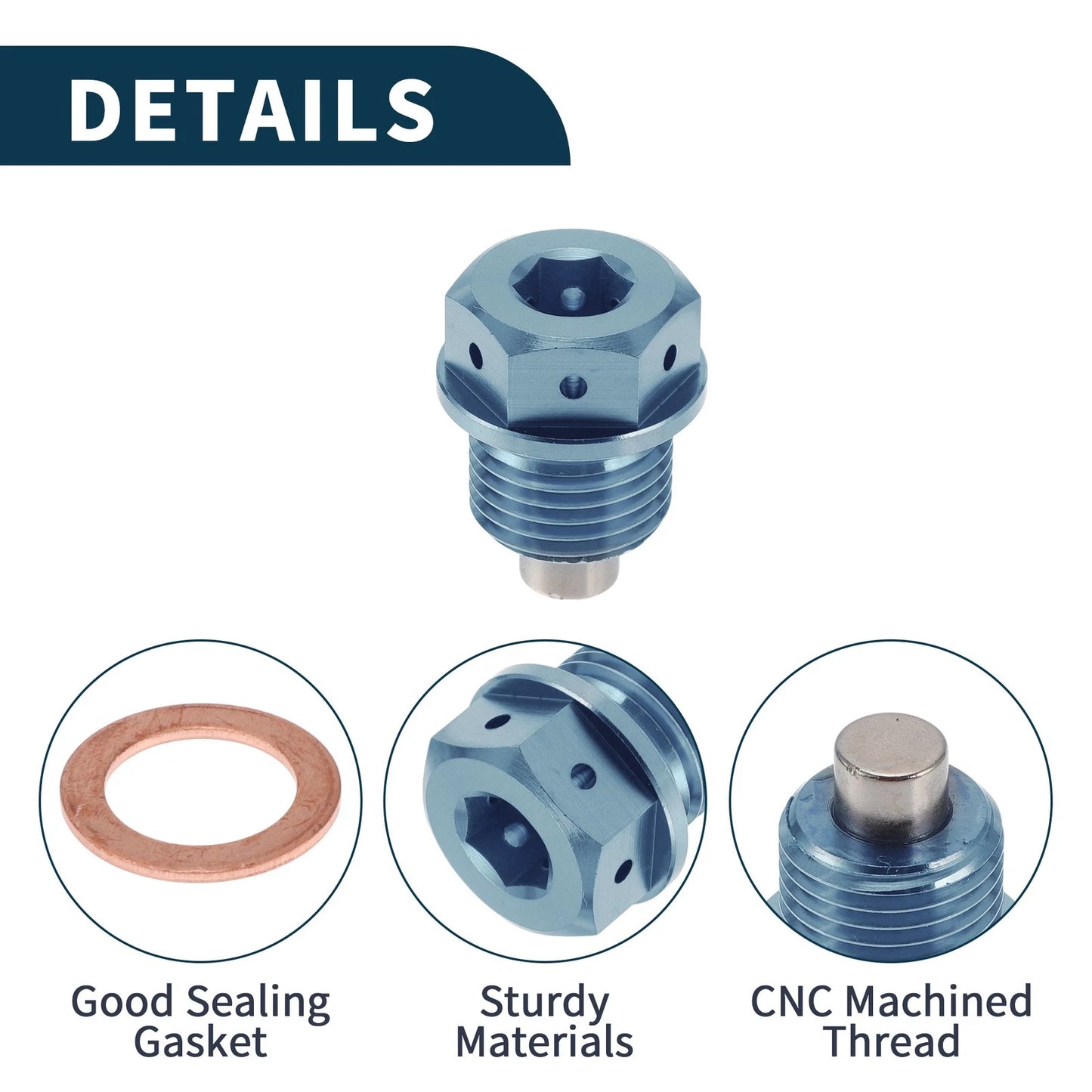 M16x1.5 Magnetic Oil Drain Plug for Universal Applications (1 Pc)
