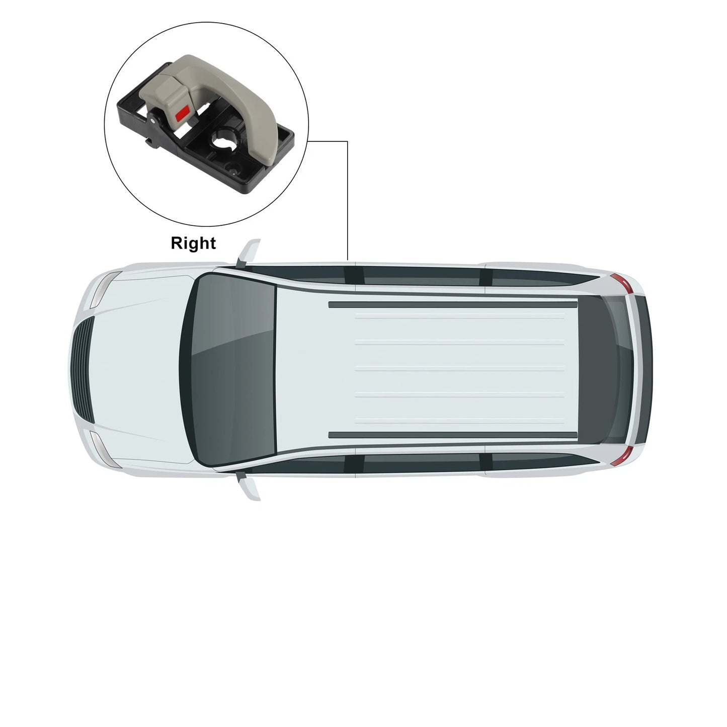 Right Interior Door Handle for Hyundai Tucson (2016–2021) No. 82620-2E000-J9 Black Beige
