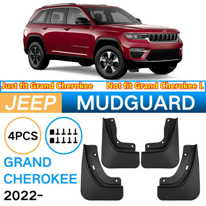 4 x Mudguard Splash Fender Guards Mud Flaps for Grand Cherokee (2022–2024)