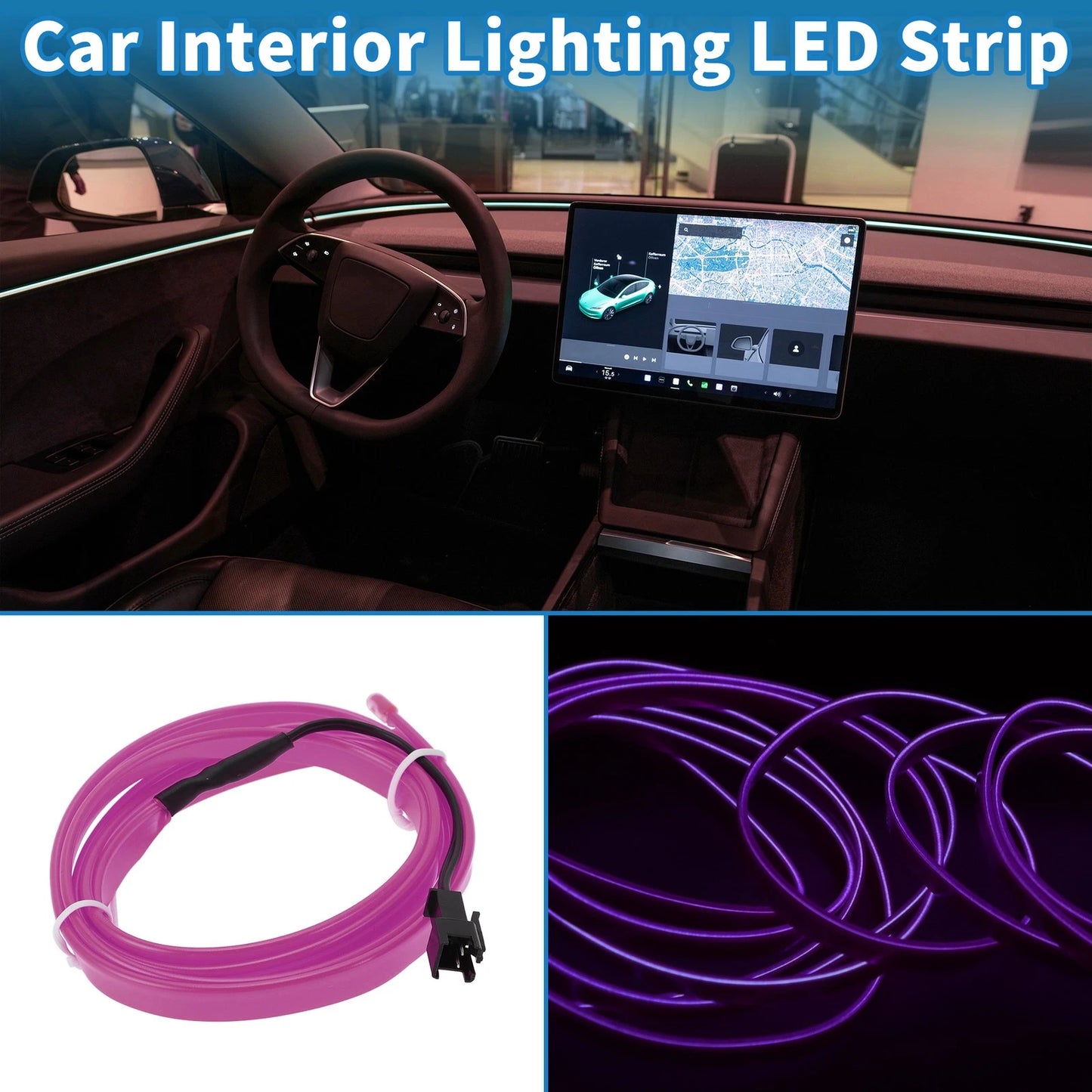 LED Strip Neon Wire for Universal Car Decoration (12V)