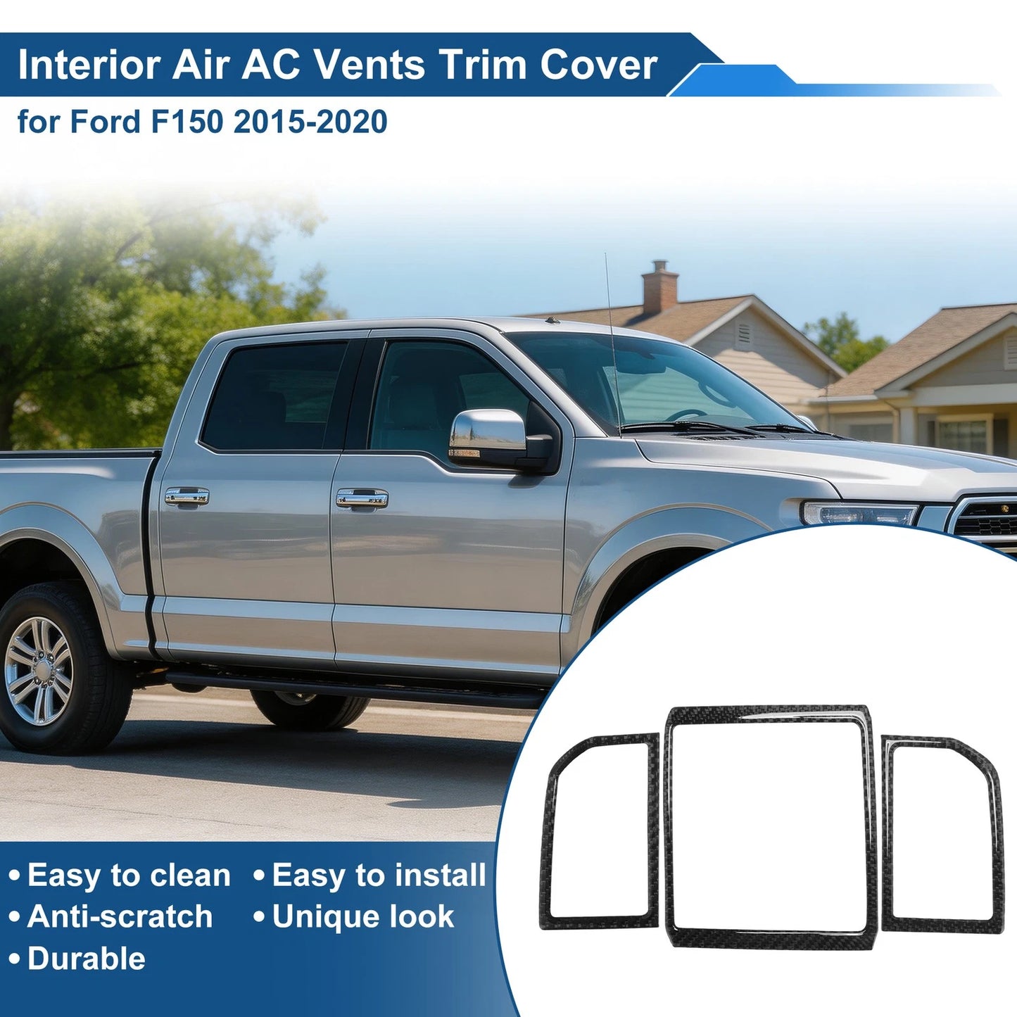 Set of 1 Air Condition Outlet Vent Trim Cover Frame for Ford F150 (2015–2020)