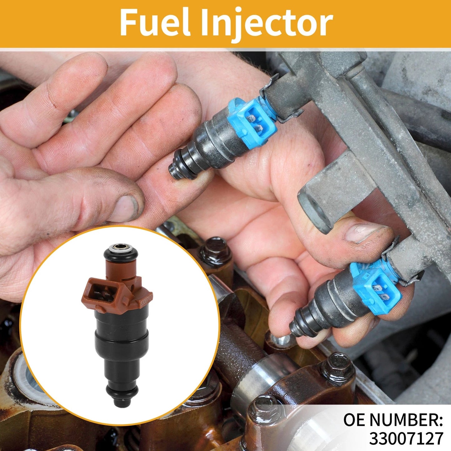 1 Pc Fuel Injector No.33007127 for Jeep Cherokee (1991–1993)