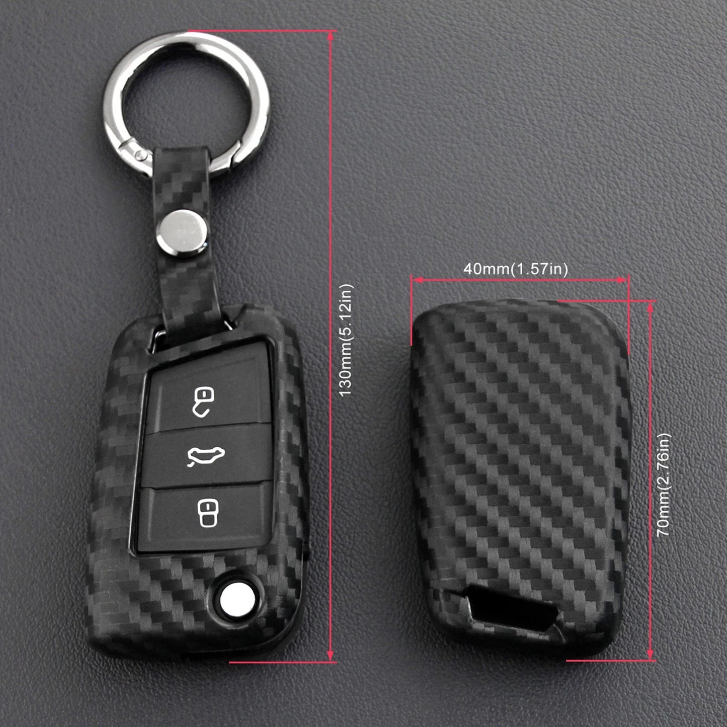 Silicone Leather Key Case Cover for VW Golf MK7 (2013–2020)