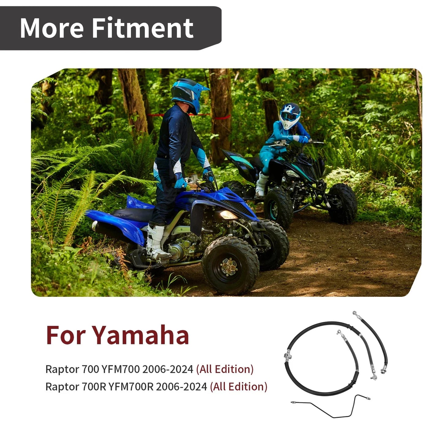 Front Brake Hose Lines Pipe Kit for Yamaha Raptor 700 (2006–2024)