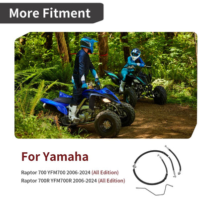 Front Brake Hose Lines Pipe Kit for Yamaha Raptor 700 (2006–2024)