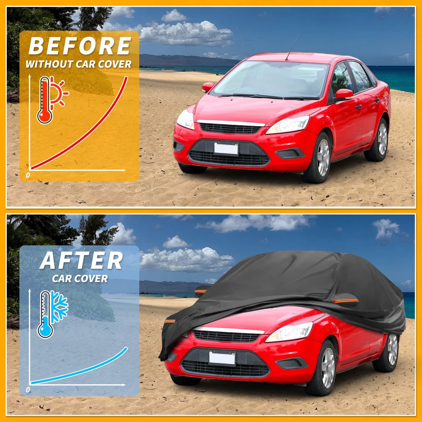 Car Cover Waterproof All Weather for Ford Focus Sedan (2012–2018)