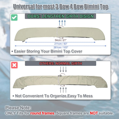 Bimini Top Storage Boot Cover for Universal Boats (97"-103" W)