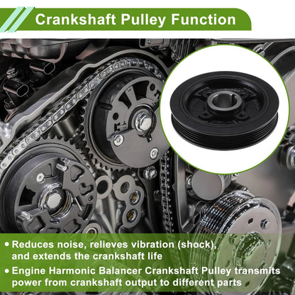 Harmonic Balancer Crank Pulley for Toyota 4Runner (13408-75030) Steel Black