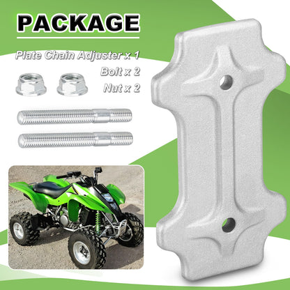 Plate Chain Adjuster and Bolt Nut for Suzuki QuadRacer 250 (1985–1992)