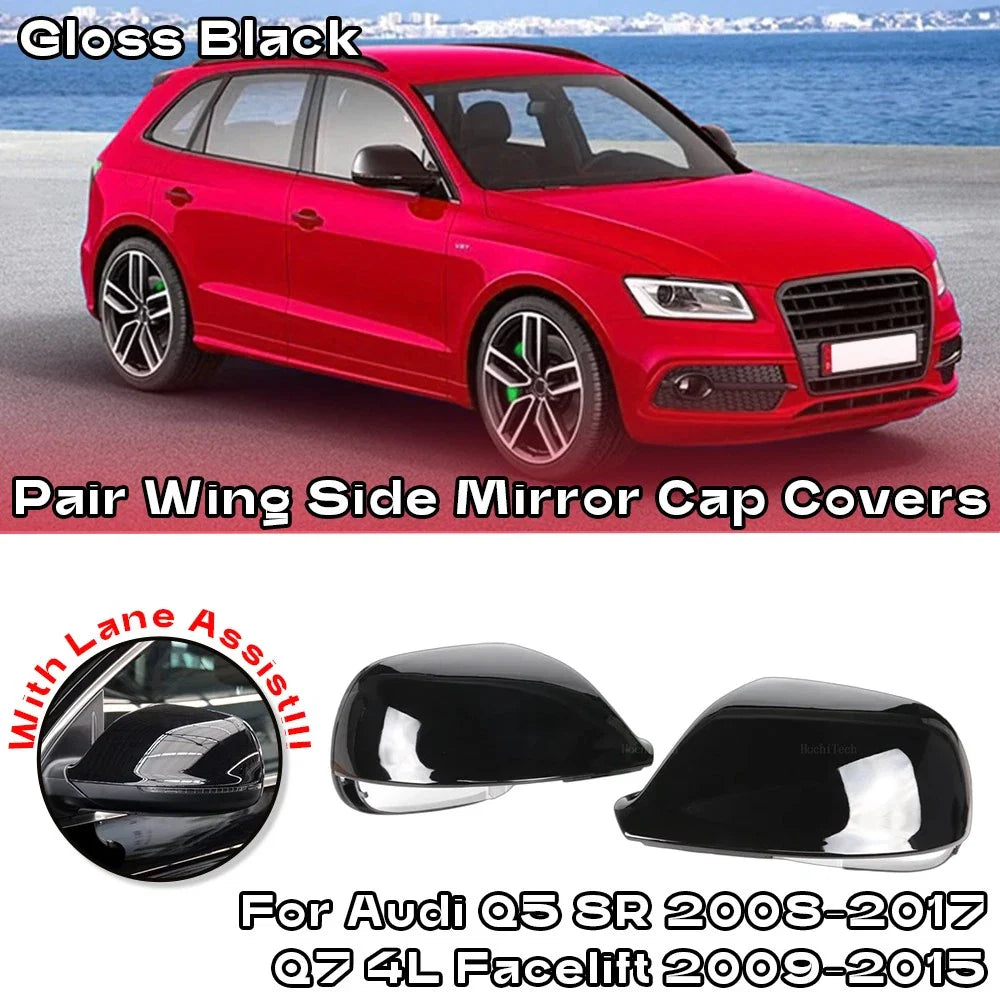 Side Wing Mirror Caps Covers for Audi Q5/Q7 (2008–2017)