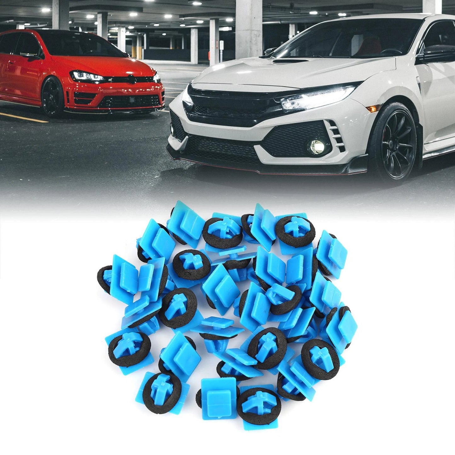 30pcs Blue Plastic Rivet Fasteners for Hyundai Bumper Mudguard