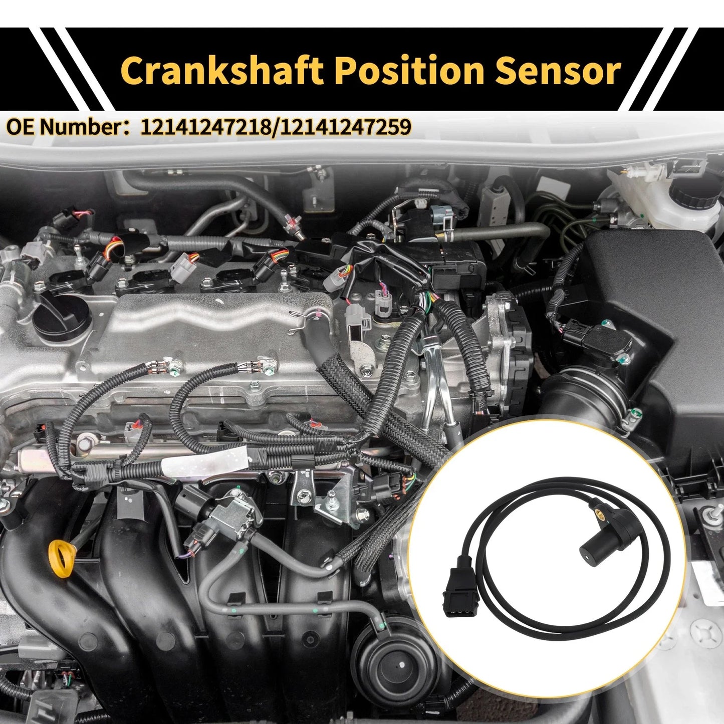 Crankshaft Position Sensor Black for BMW E36 316i (1993-1998)