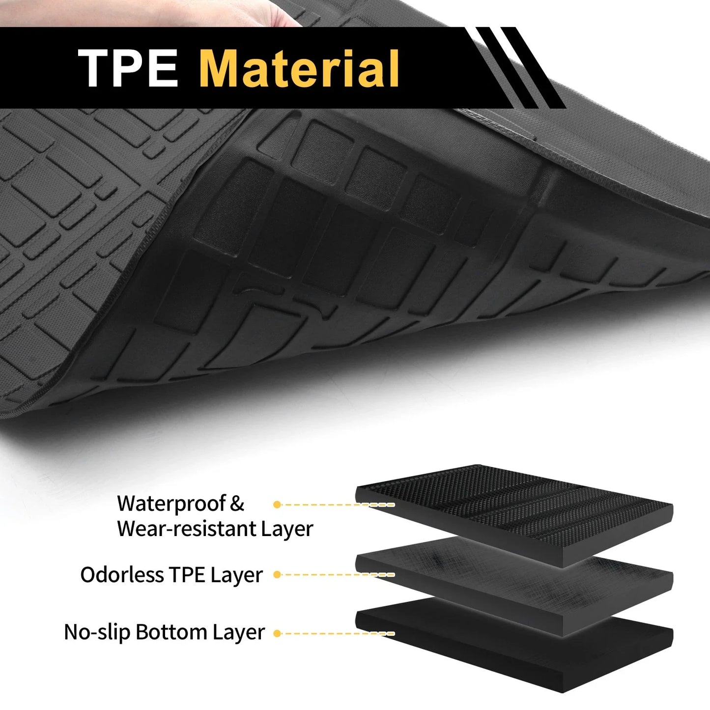 Cargo Liner Rear Trunk Mat for Chevrolet Traverse (2018-2023) Checkered Pattern