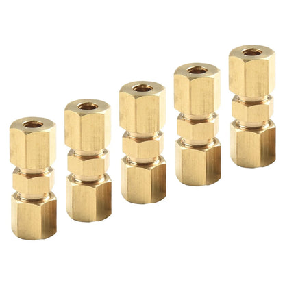 3/16 Inch Brass Inverted Flare Union Compression Fitting, 5 x Set for Vehicle
