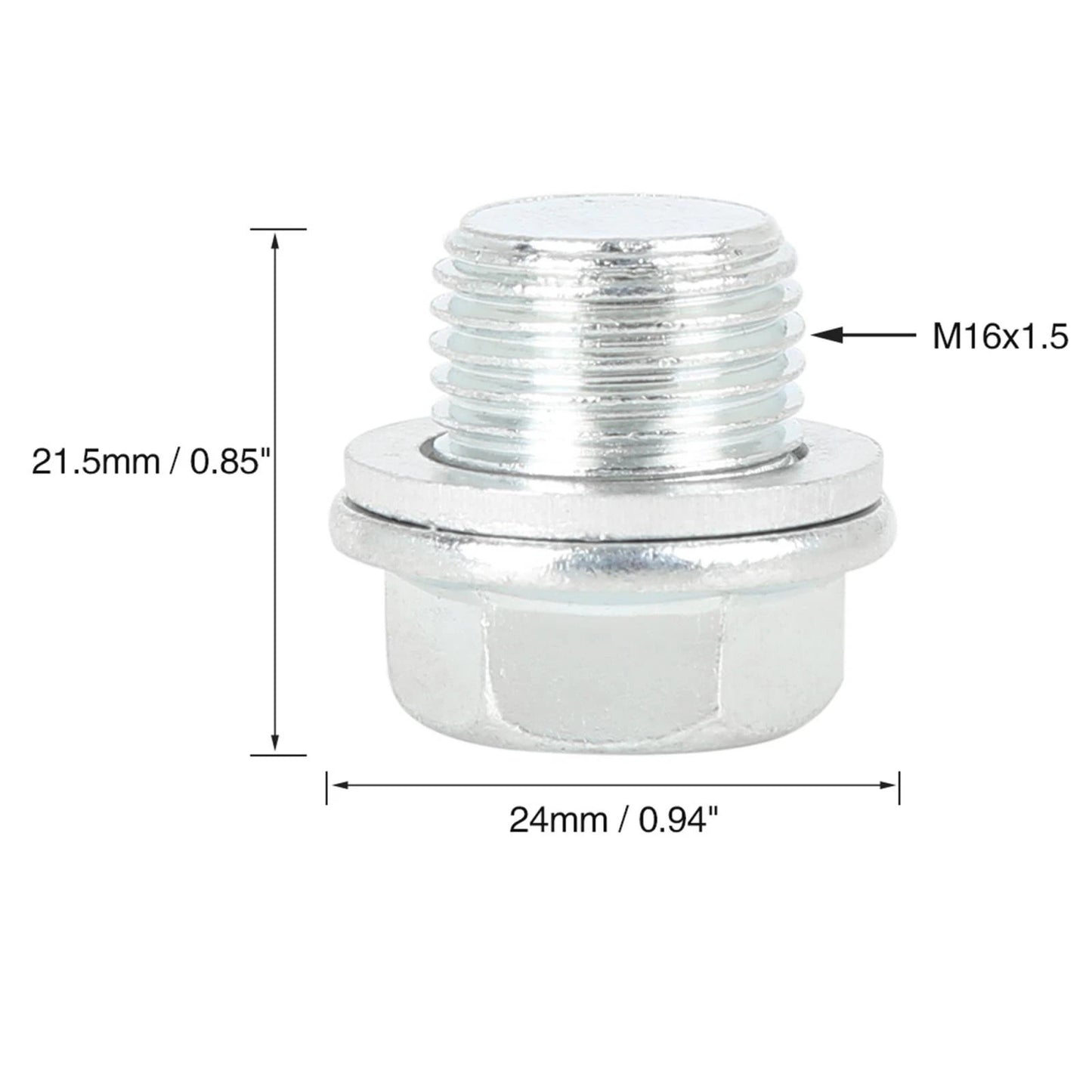 Set of 10 M16x1.5 Metal Oil Pan Drain Cap Screw Bolt Plug with Gasket