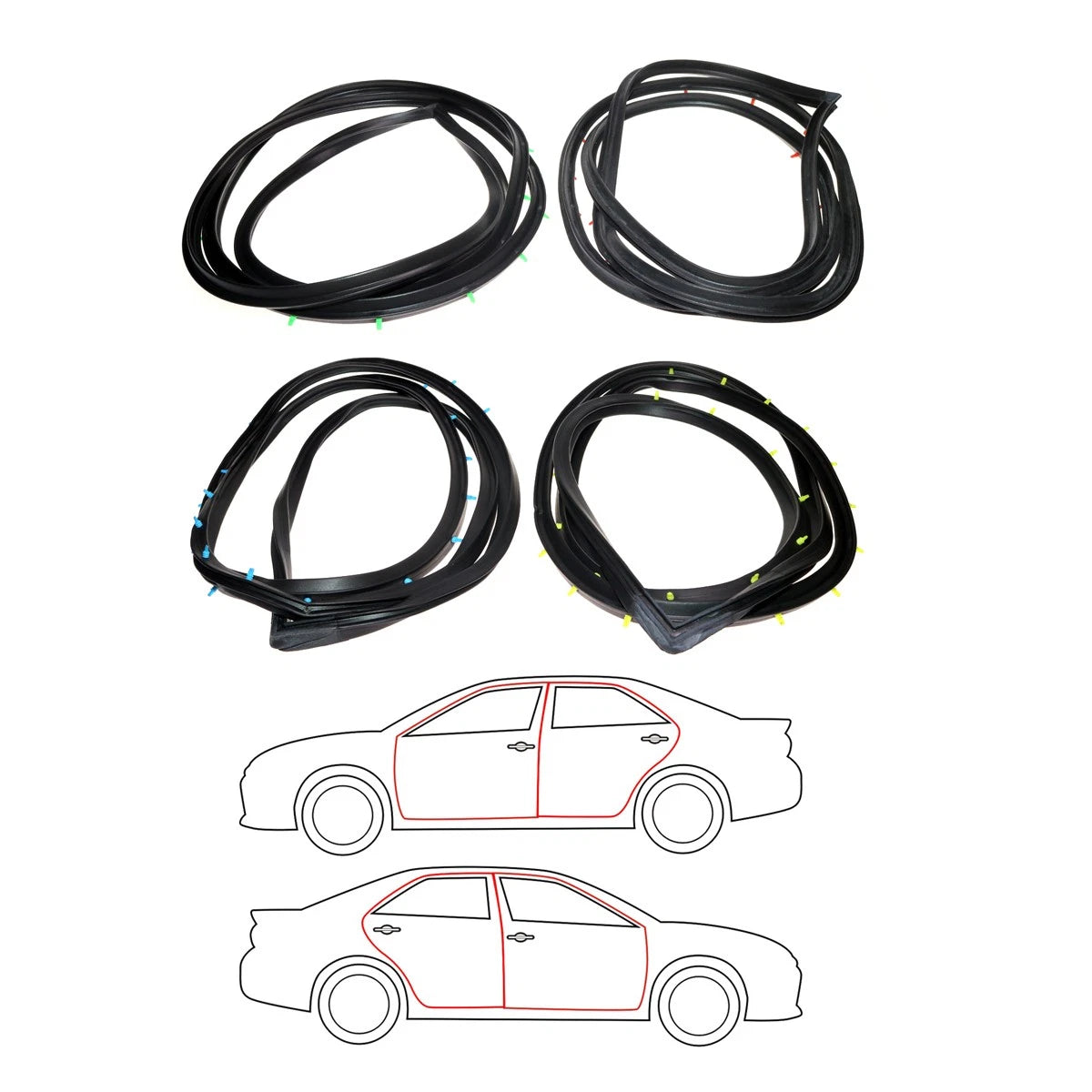 Door Weatherstrip Set for Toyota Corona Mark II (1972–1976)
