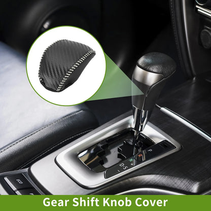 Gear Shift Knob Cover for Toyota RAV4 (2019–2024) Black Carbon Fiber