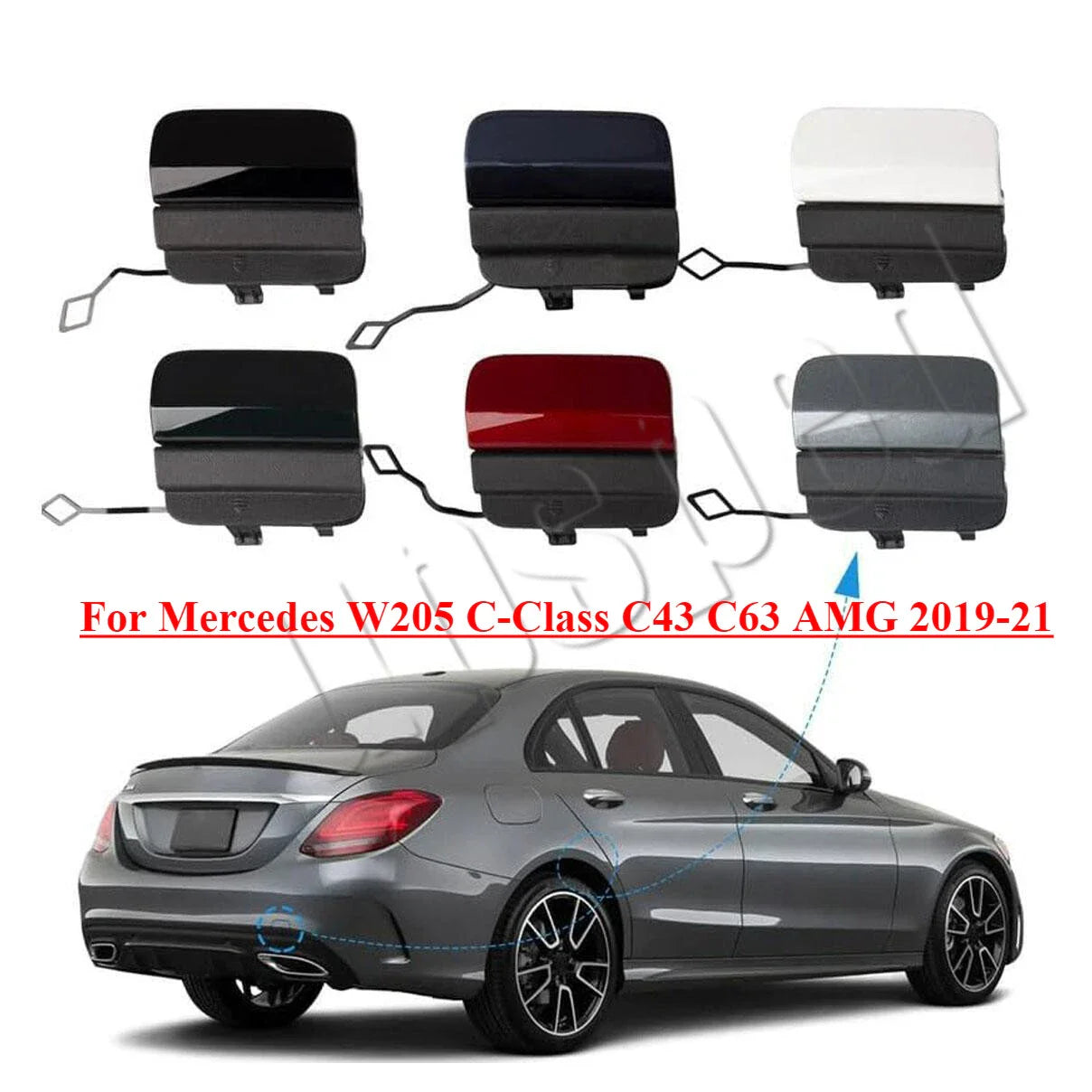 Rear Bumper Tow Hook Eye Cover Cap for Mercedes C-Class (2019–2021)