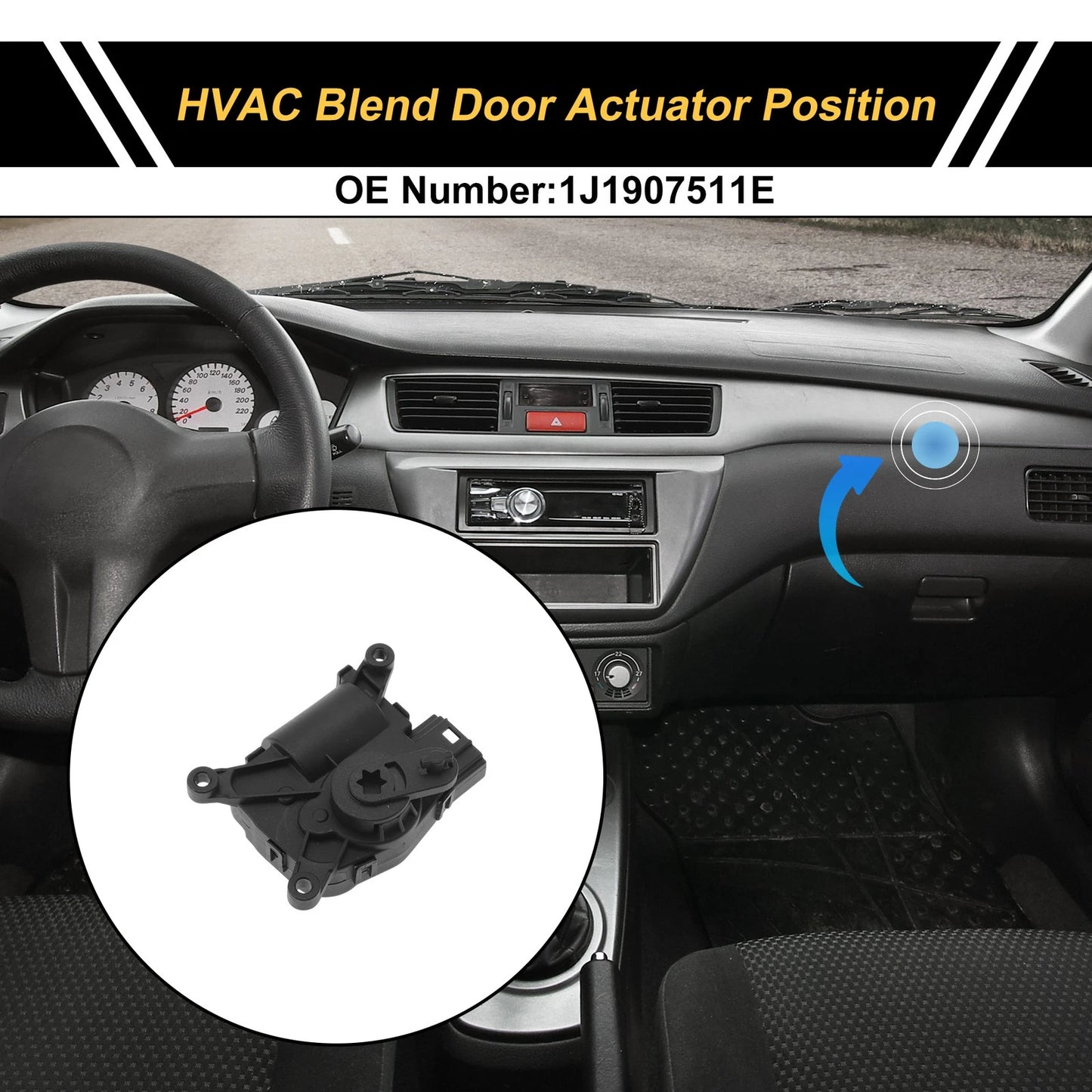 HVAC Heater Blend Door Actuator for Volkswagen Bora (1998–2005) 1J1907511E