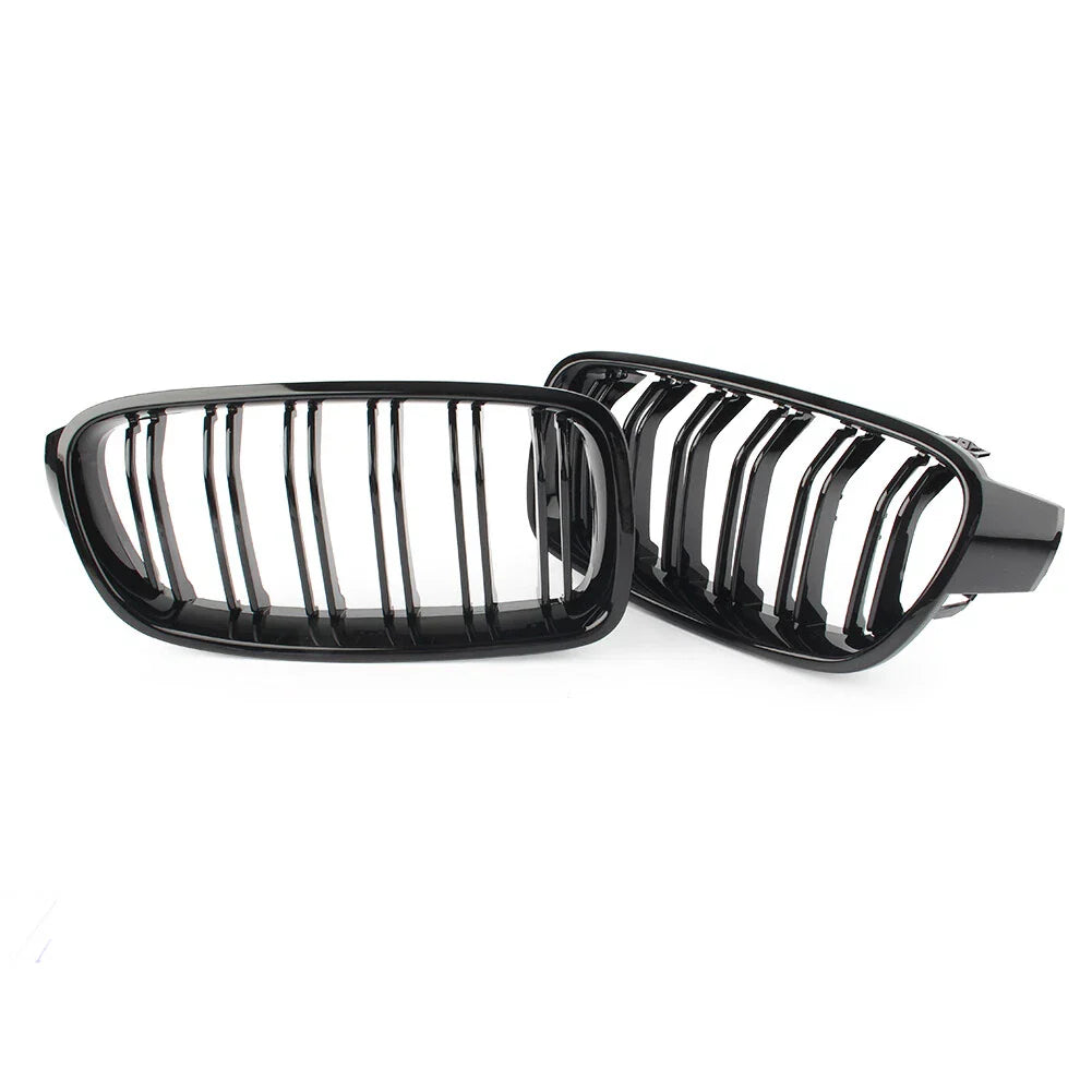 Dual Slat Gloss Black Grills for BMW 3-Series F30 F35 (2012-2016)