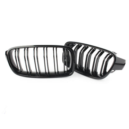 Dual Slat Gloss Black Grills for BMW 3-Series F30 F35 (2012-2016)