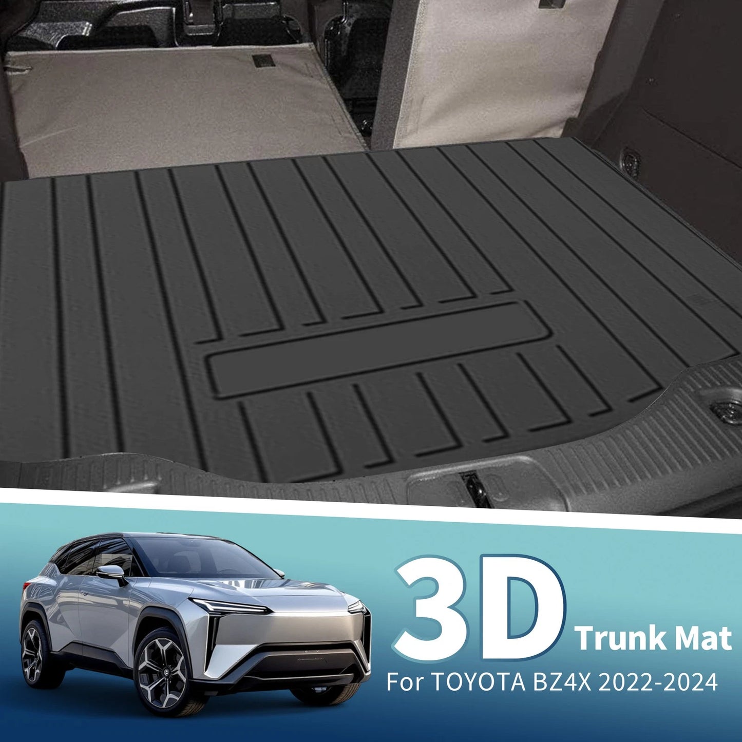 Flat Face Cargo Liner Rear Trunk Mat for Toyota BZ4X (2022–2024) TPE