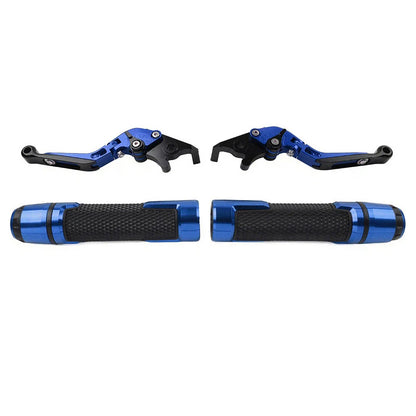 Blue Extendable Brake Clutch Lever Grip Set for Yamaha YZF R1 R6