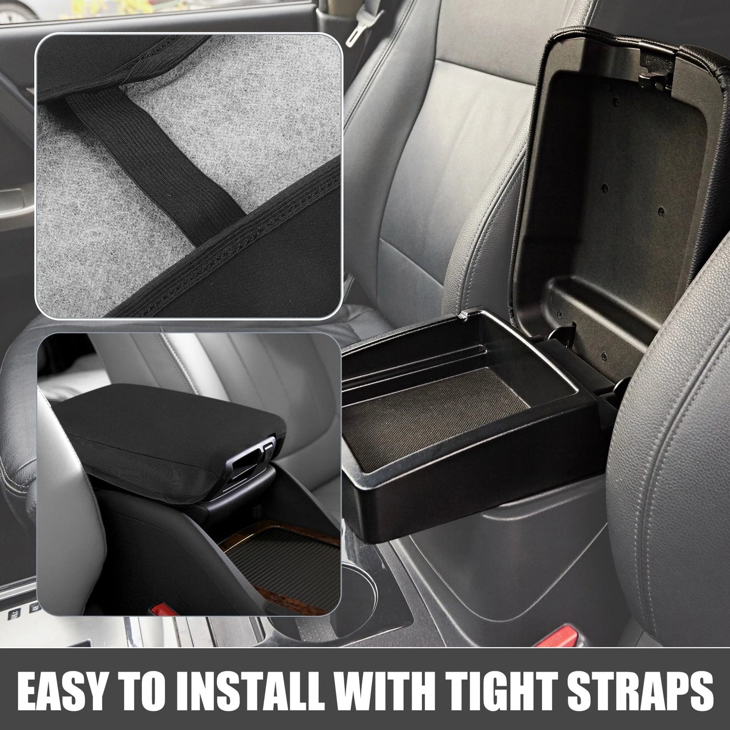 Center Console Armrest Cover for Nissan Sentra (2013–2019) Black