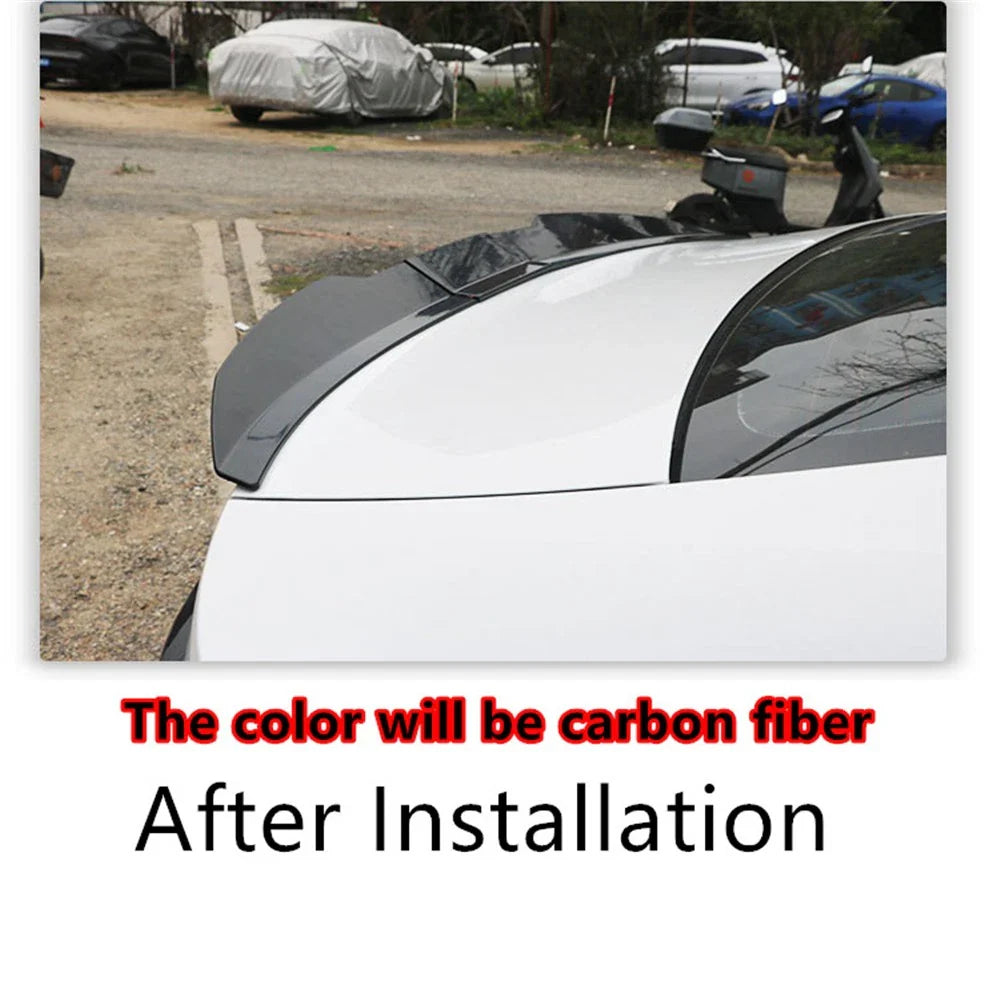 Adjustable Carbon Fiber Rear Trunk Spoiler Lip for Universal Fit (N/A)