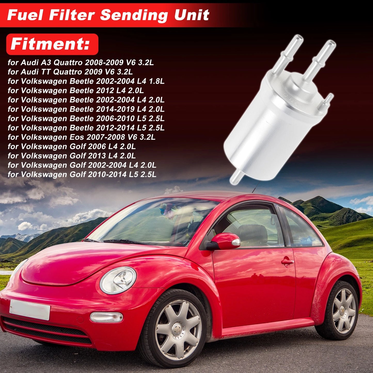 Fuel Filter Assembly for Audi A3 Quattro (2008–2009) No.F026403006 Metal