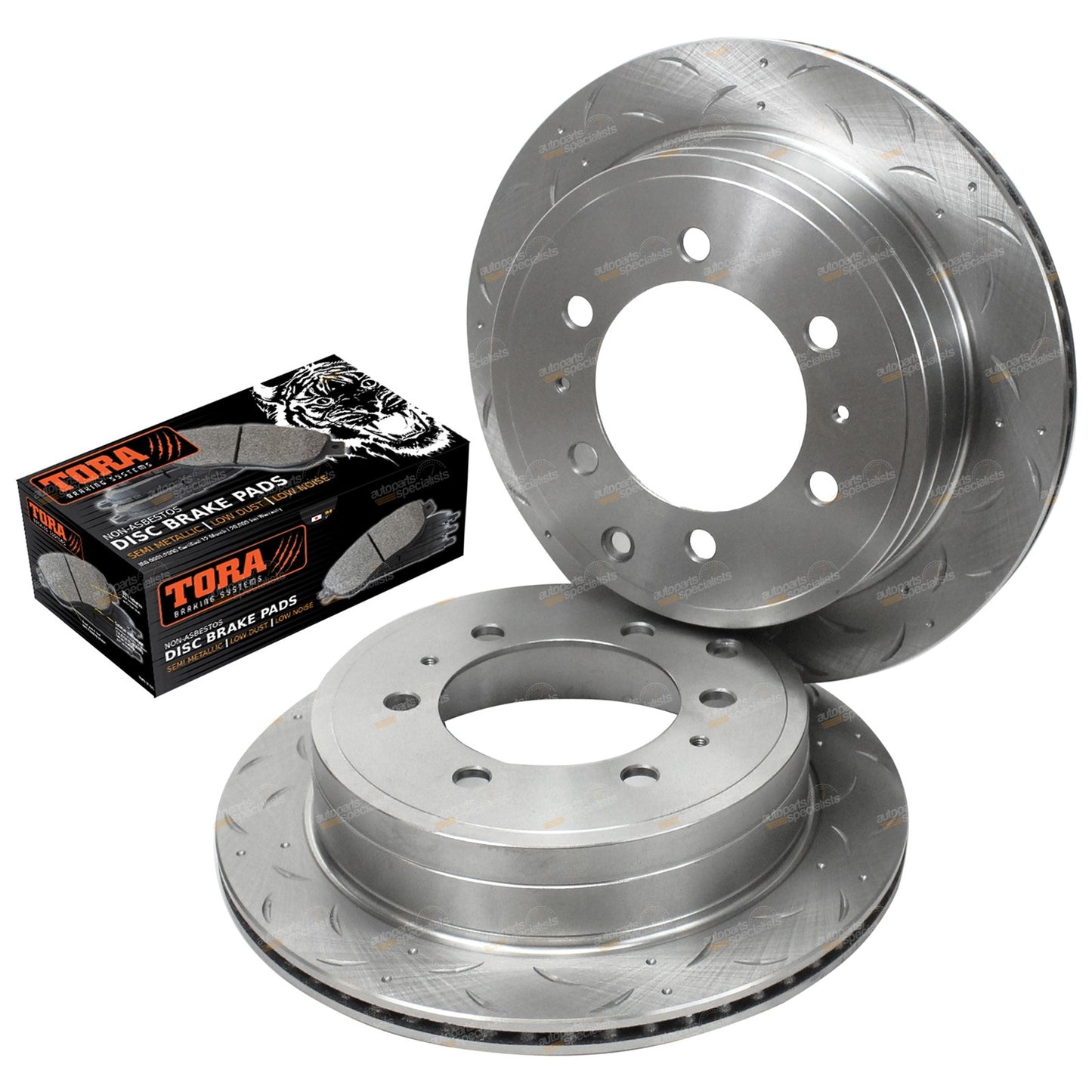 Rear Disc Rotors + Brake Pads for Toyota Prado 120 Series (2002–2009)