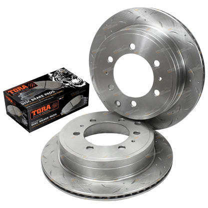 Rear Disc Rotors + Brake Pads for Toyota Prado 120 Series (2002–2009)