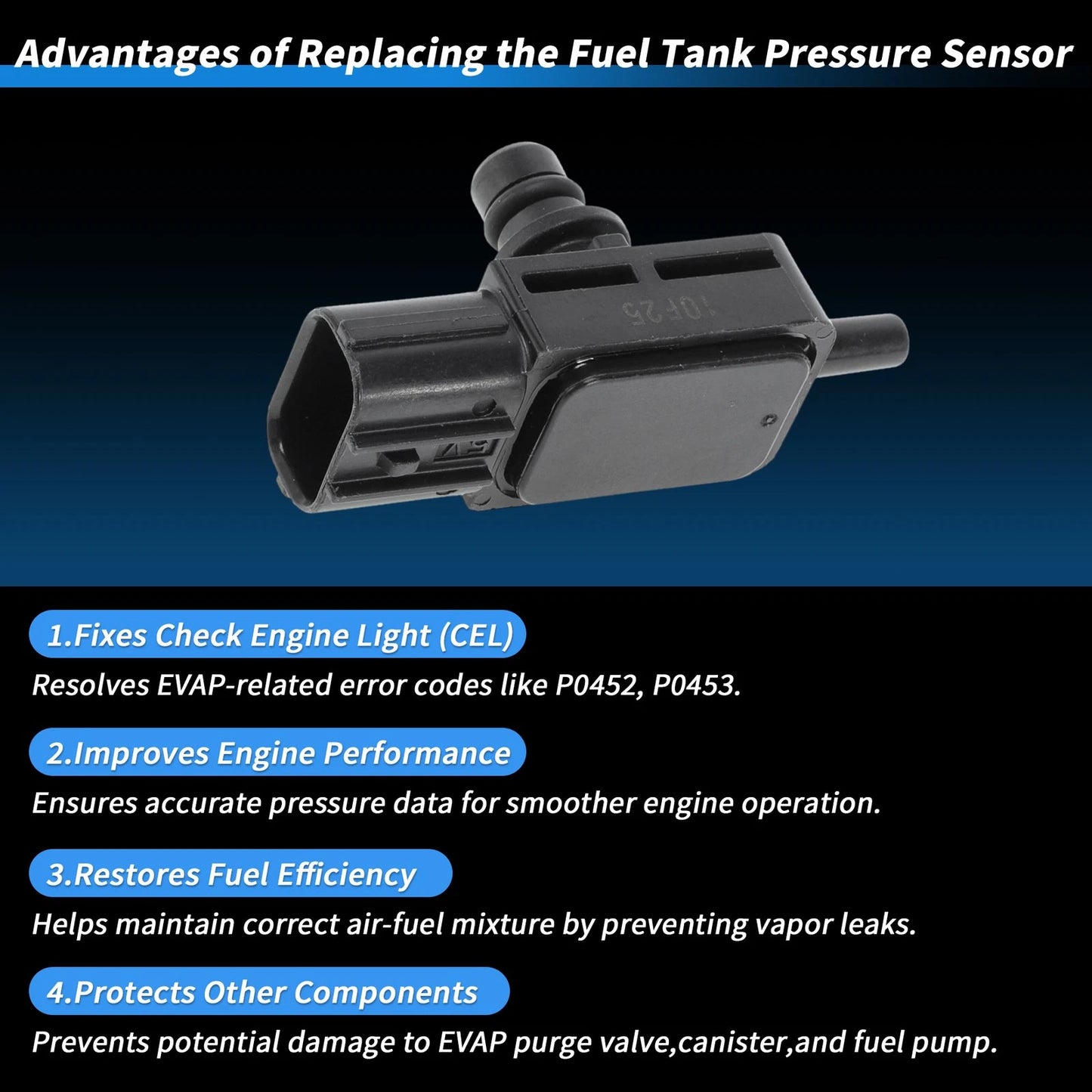 Fuel Tank Pressure Sensor No.37940SNAA01 for Honda CR-V 2.4 (2007–2019)