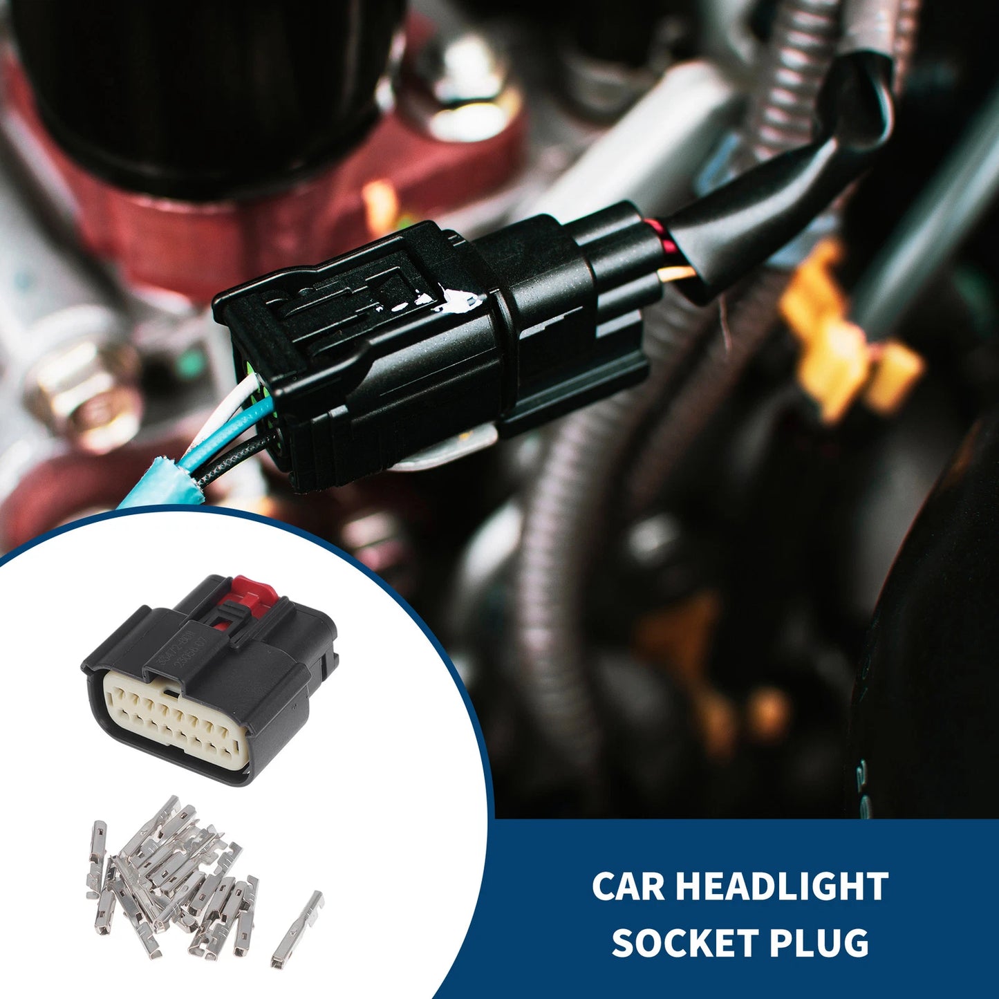 16 Pins Headlight Socket Plug for Ford Mondeo